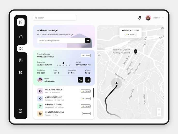Rideshare App Map UI